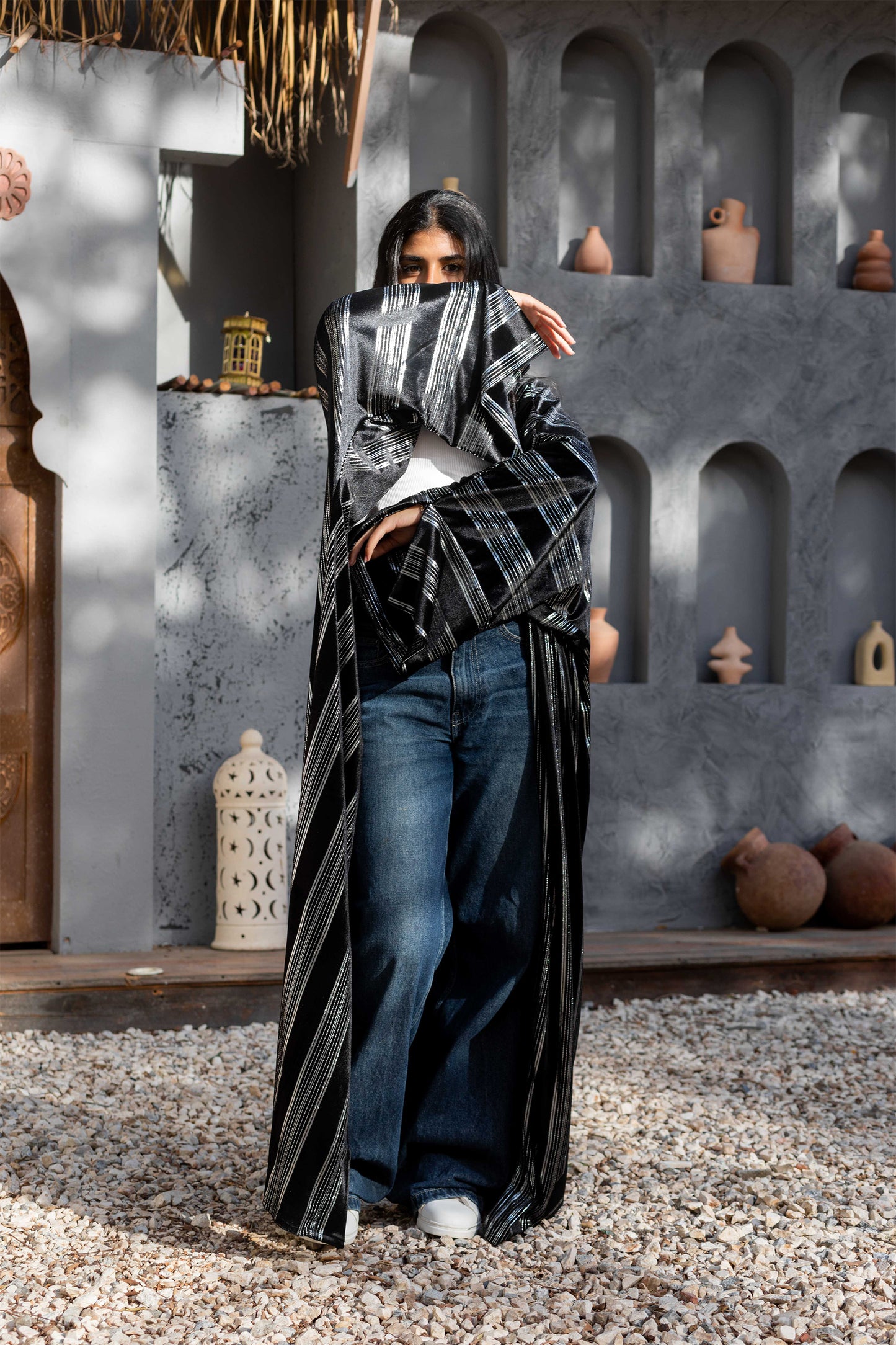 Silver Striped Kaftan