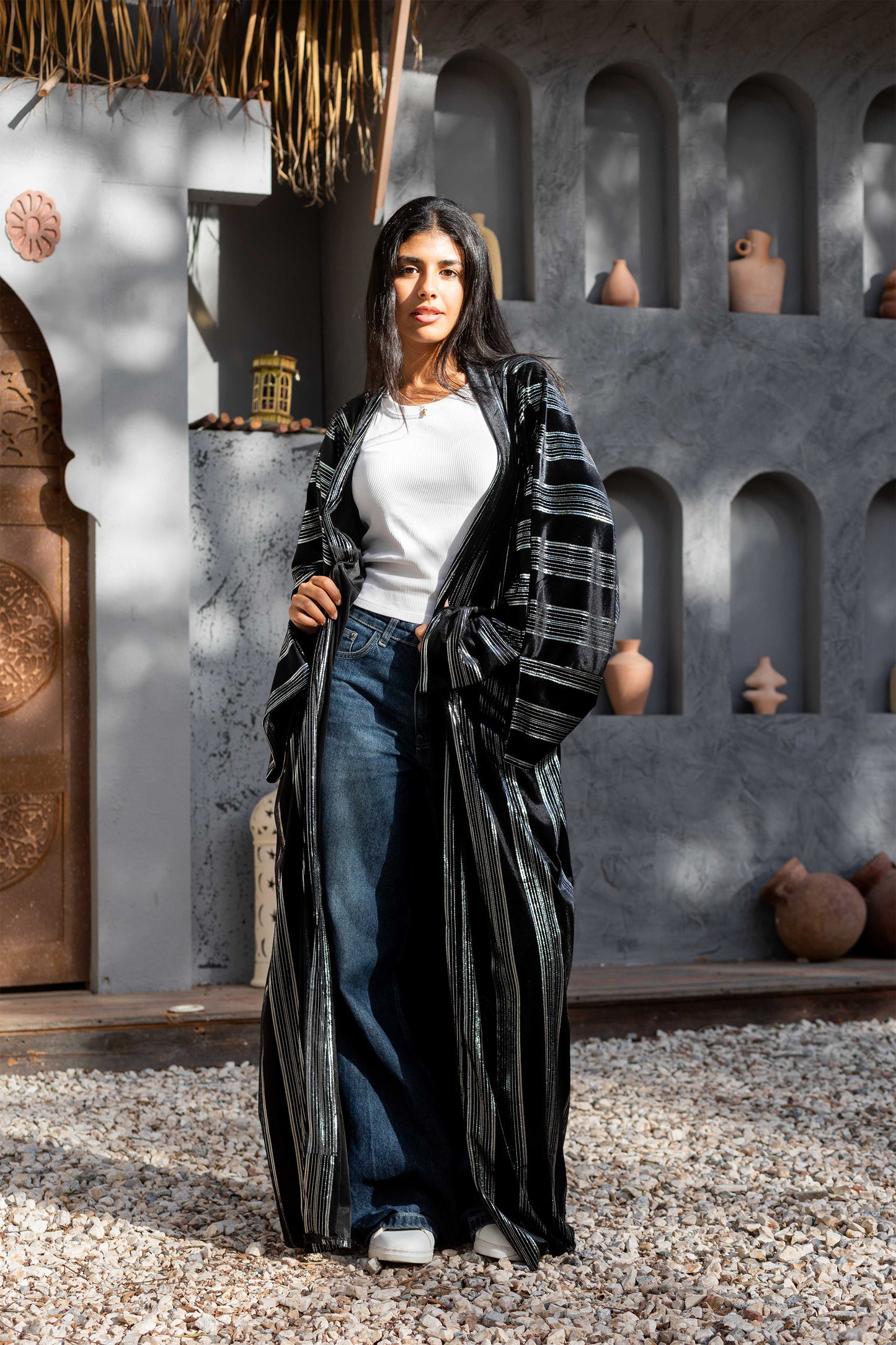 Silver Striped Kaftan