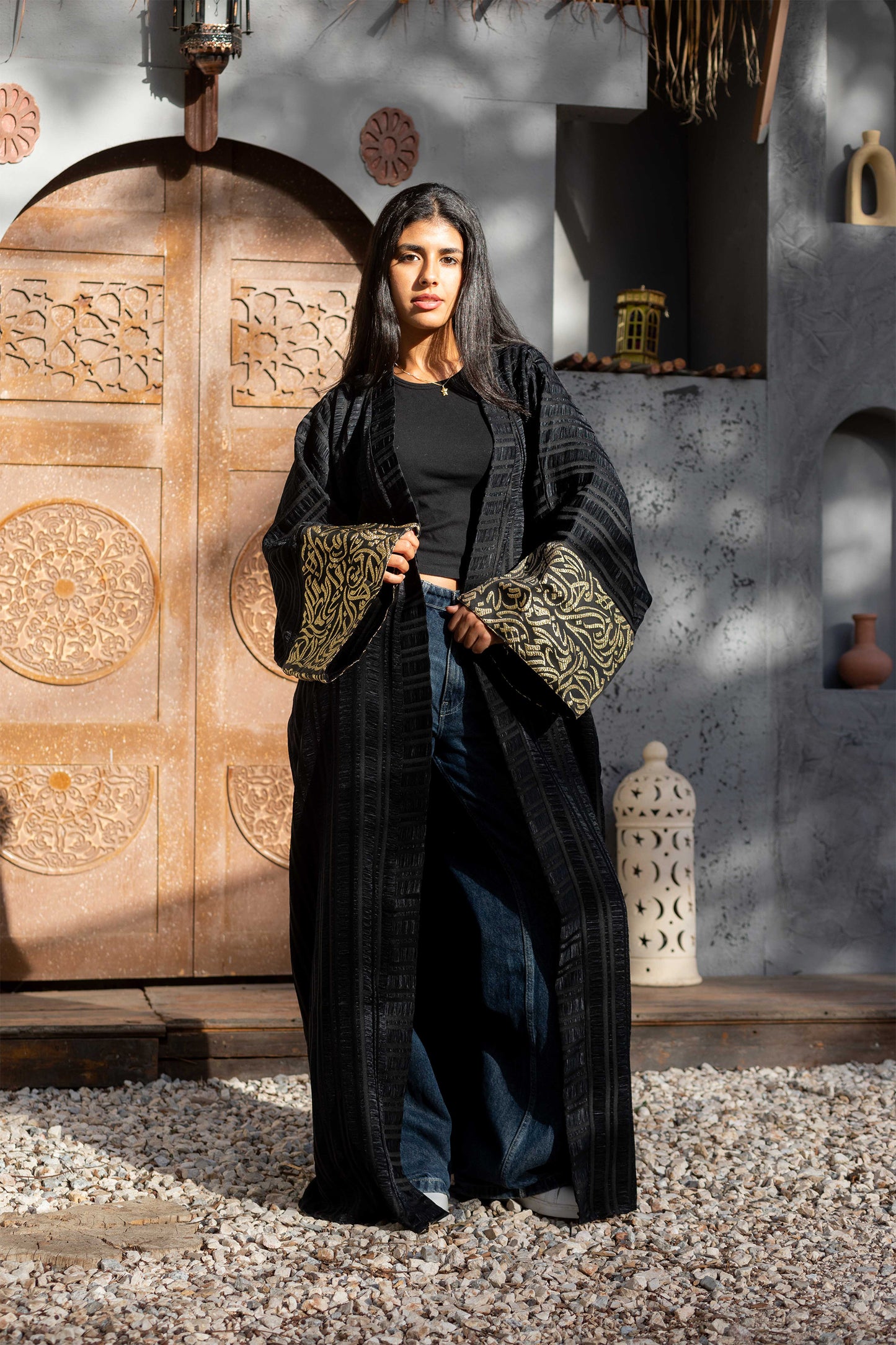 Ramadan Black Velvet Kaftan