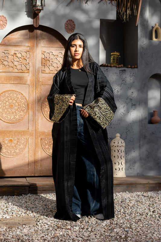 Ramadan Black Velvet Kaftan