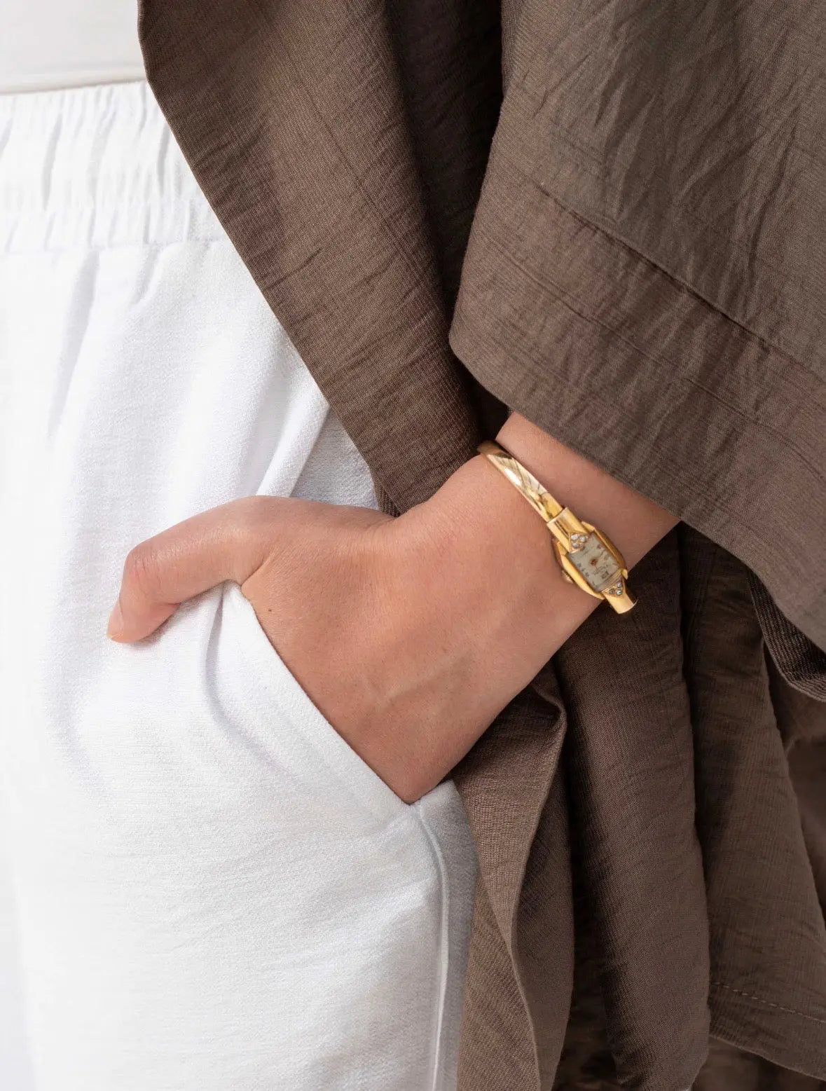 Mocha Linen Open-Front Drape Jacket