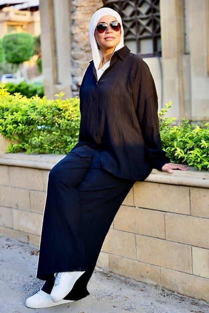 Effortlessly Chic Lounge Set - Black