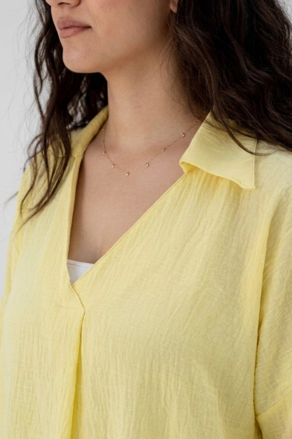 Loose-Fit Linen Maxi Dress - Butter Yellow