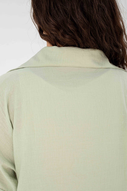 Loose-Fit Linen Maxi Dress - Mint Green
